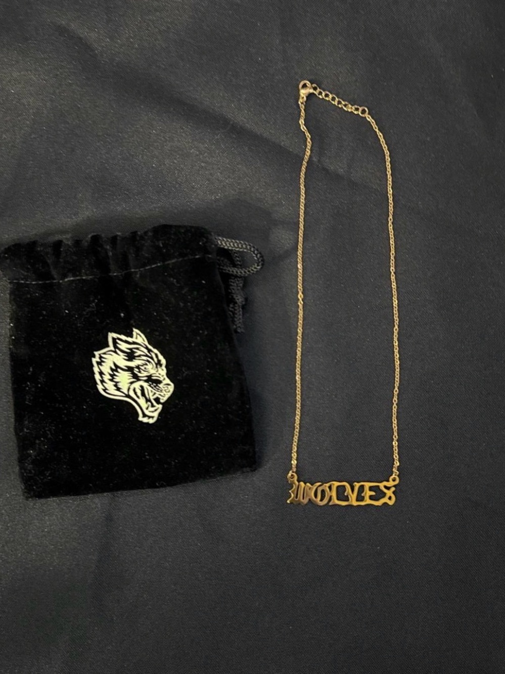Darc Sport Gold 'WOLVES' Nameplate Necklace